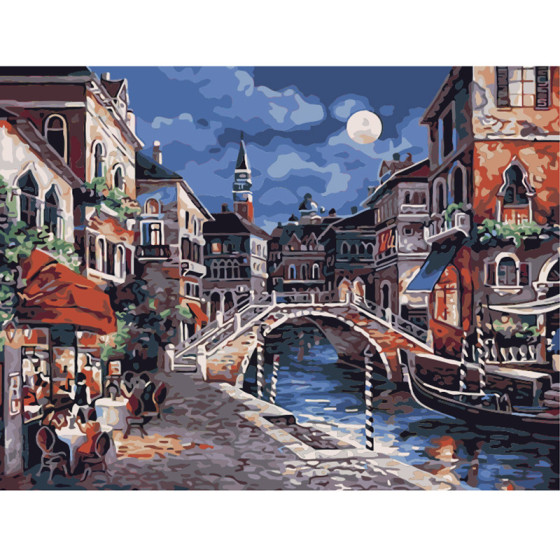 ID:704 - Factory direct sales foreign trade e-commerce specializes in diy digital oil painting beautiful scenery filled oil paint acrylic decorative painting
